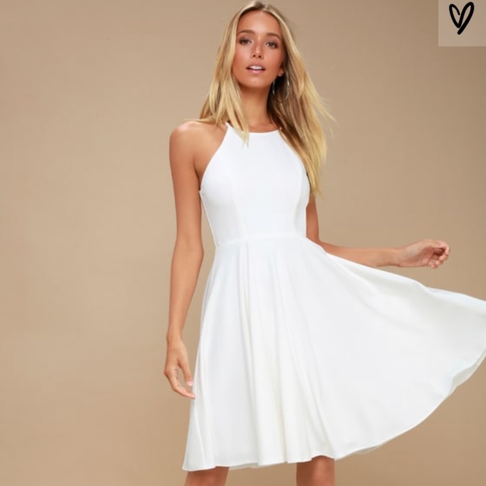 Lulus - irresistible charm white midi dress.